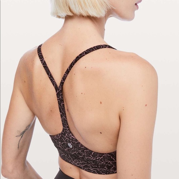 Lululemon Flow Y Nulu bra in lacescape Spanish rose black - Picture 2 of 7